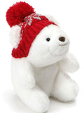 GUND Mini Snuffles with Knit Hat Stuffed Christmas Teddy Bear, White, 5"