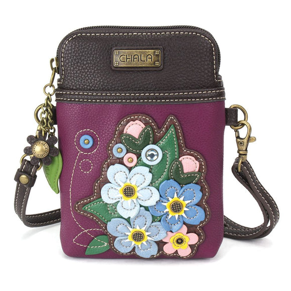 Chala Forget Me Not Cellphone Crossbody Purse Handbag Flowers