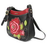 Chala Rose Crescent Crossbody Purse Handbag Flower