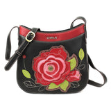 Chala Rose Crescent Crossbody Purse Handbag Flower