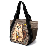 Chala Cat Carryall Zip Tote Purse Handbag Cat Mom