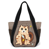 Chala Cat Carryall Zip Tote Purse Handbag Cat Mom