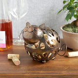 True Cat Wine Cork Holder, Decorative Wine Cork Storage and Decor, Set of 1, Metal with Rustic Bronze Finish