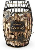 True Display Wine Kitchen, Barrel Cage Holder Collector Decorative Vino Cork Storage Box Container Gift, Set of 1, Brown