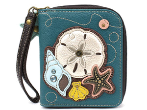 Chala Sand Dollar Zip Around Wallet