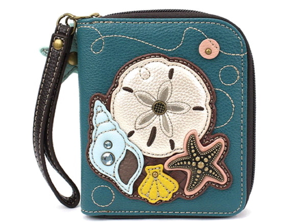 Chala Sand Dollar Zip Around Wallet