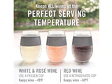 HOST Cooling Cup Set of 4 Double Wall Insulated Freezable Drink Chilling Tumbler with Freezing Gel, Glasses for Red and White Wine, 8.5 oz, Assorted Translucent Colors