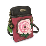 Chala Pink Rose Cellphone Crossbody Purse Handbag