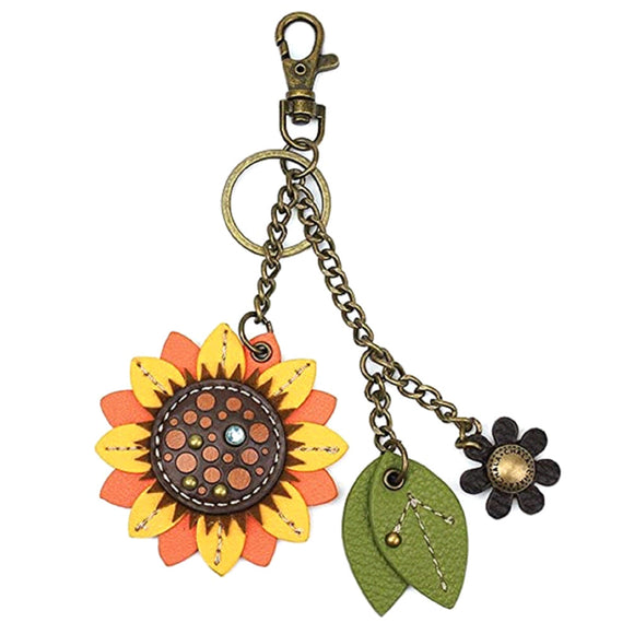 Chala Charming Keychain Sunflower Purse Charm, Key Chain, Bag Charm, Key Fob