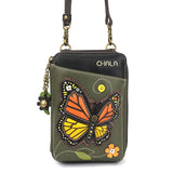 CHALA Wallet Crossbody Purse Handbag Monarch Butterfly - Olive