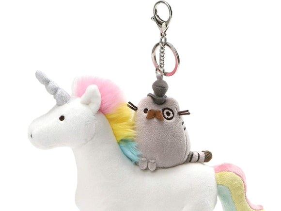 Gund Unicorn with Kitties keychain clip multicolor 8.5