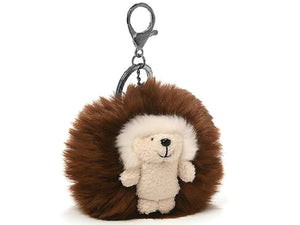 GUND Ganley Natural Poofs Plush Hedgehog Keychain - 3"