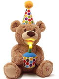 GUND Happy Birthday Animated Bear Singing/Light Up - 10" - NEW